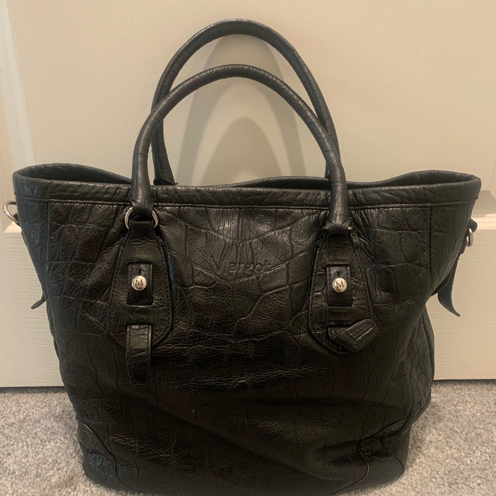 Margot Black Genuine Leather Tote Bag